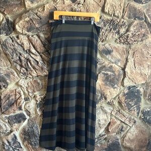 Striped Black and Brown Women's Maxi Skirt
